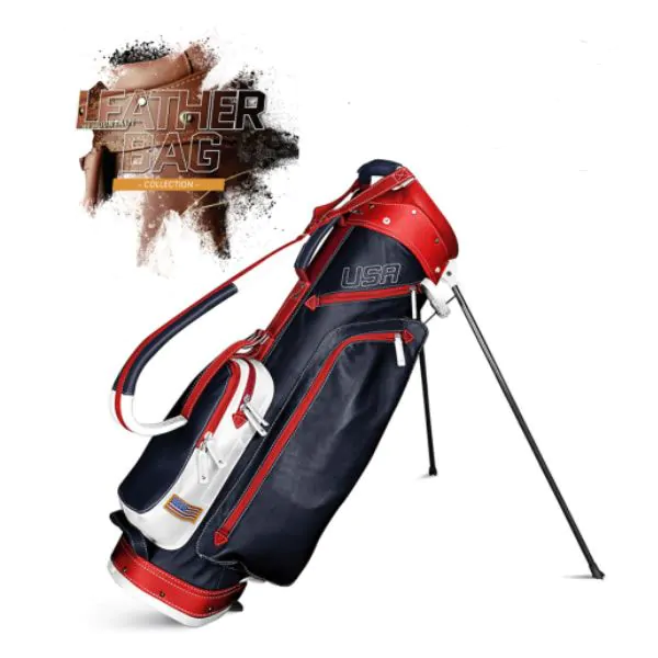 Sun Mountain Golf Sun Mountain Leather Stand Bag - Navy/White/Red