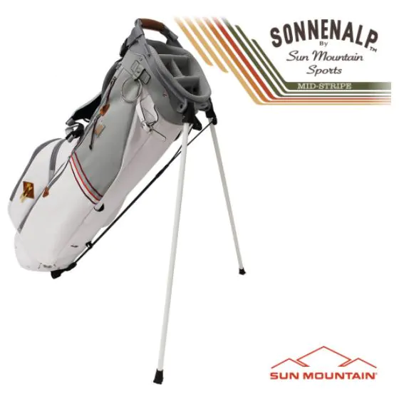 Sun Mountain Golf Sun Mountain 2023 Mid Stripe Stand Bag - White/Cadet/Brick - Image 2