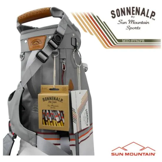 Sun Mountain Golf Sun Mountain 2023 Mid Stripe Stand Bag - White/Cadet/Brick - Image 7