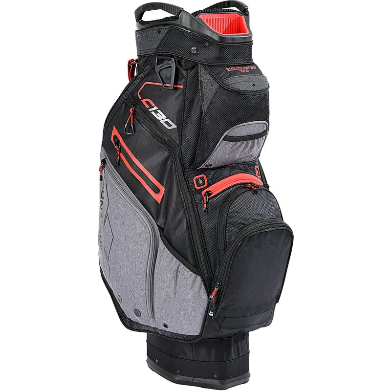 Sun Mountain Golf Sun Mountain 2022 C-130 Cart Bag - Black/Carbon/Red - Image 2